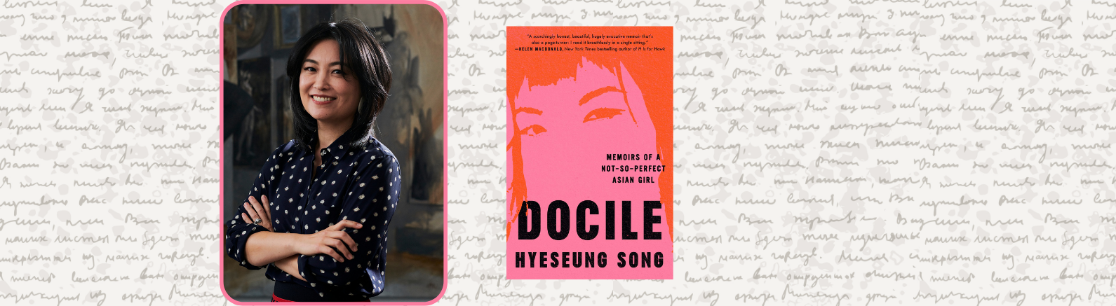 Author Hyeseung Song and cover of the book Docile